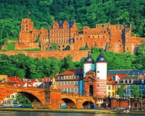 Heidelberg Castle paint by numbers