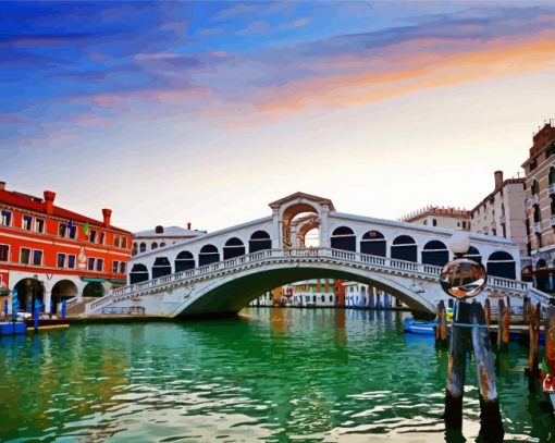Aesthetic Rialto Bridge Burano paint by numbers