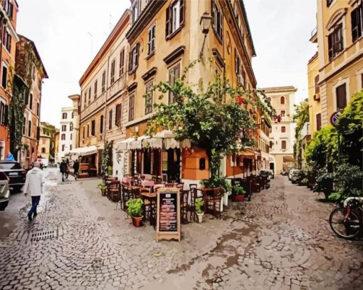 Trastevere Rome Italy paint by numbers