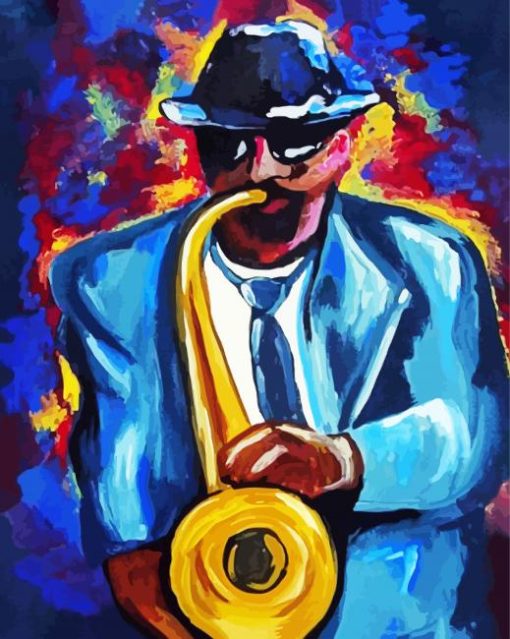 Trombone Man Art paint by numbers