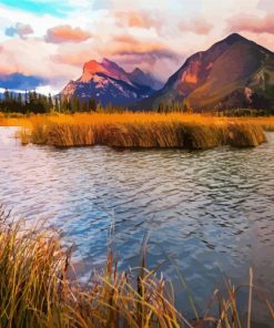 Aesthetic Vermilion Lakes Canada paint by numbers