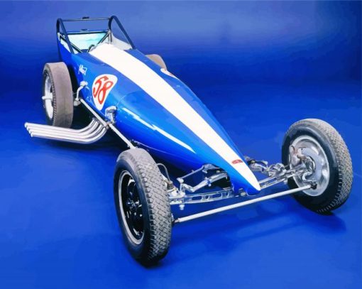 Aesthetic Blue Dragster paint by numbers