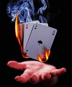 Burning Playing Cards paint by number