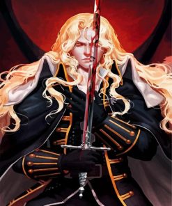 Aesthetic Castlevania Character With Sword paint by numbers