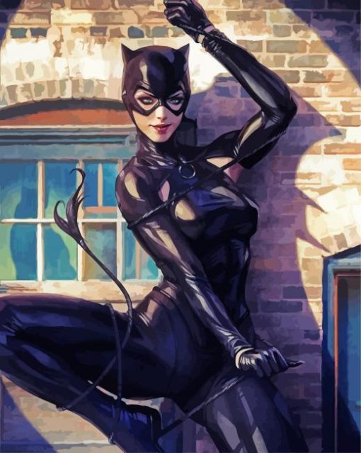 Aesthetic Catwoman Superhero paint by numbers