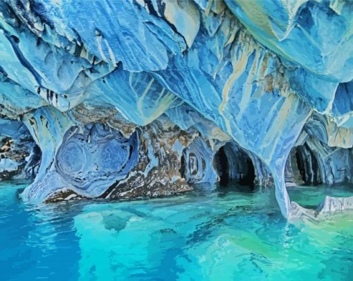 Aesthetic Chile Marble Caves paint by number