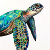 Aesthetic Colorful Sea Turtle paint by numbers