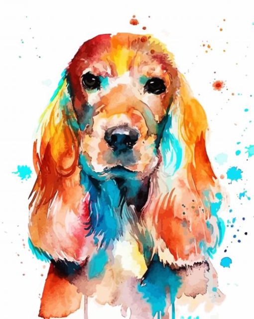 Aesthetic Colorufl English Cocker Spaniel paint by numbers