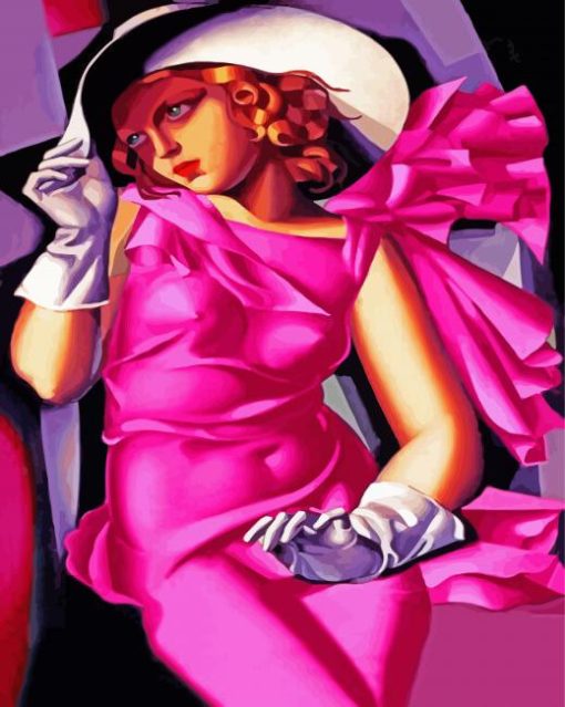 Pink Deco Lady paint by numbers