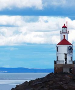 Aesthetic Duluth Lighthouse paint by numbers