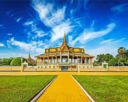 Aesthetic Royal Palace Cambodia paint by numbers