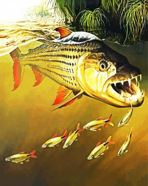 Tigerfish In The Water paint by numbers