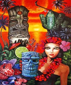 Tiki Woman Art paint by numbers