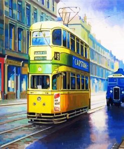 Yellow Od Tram paint by numbers