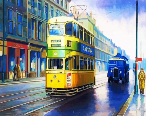 Yellow Od Tram paint by numbers