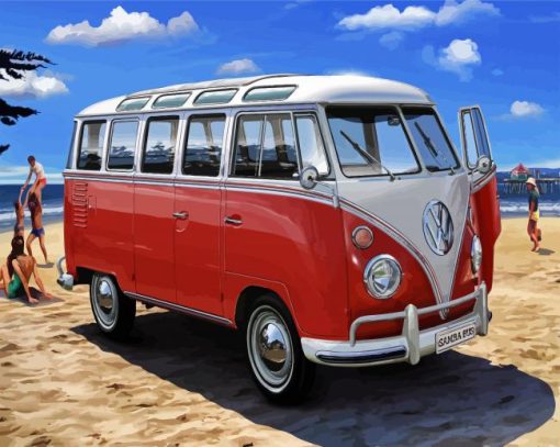 Aesthetic Volkswagen Campervan paint by numbers