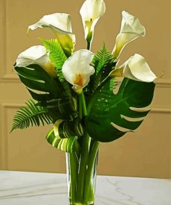 Aesthetic White CaLa Lily Flowers paint by numbers