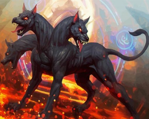 Aesthetic Black Cerberus paint by numbers