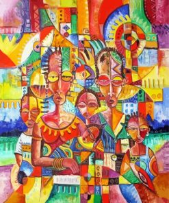 Colorful African Peaple Art paint by numbers