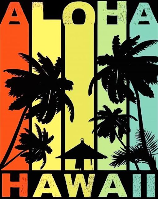 Colorful Aloha Poster Art paint by numbers