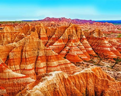 Badlands National Park South Dakota Landscape paint by numbers