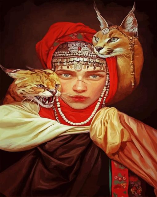 Berber Lady And Her Pets paint by number