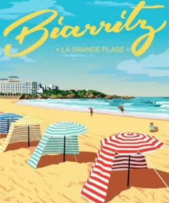 Biarritz Beach paint by numbers