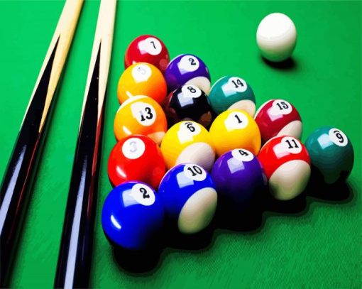 Billard balls paint by numbers