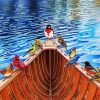 Aesthetic Colorful Birds On Kayak Canoeing paint by numbers