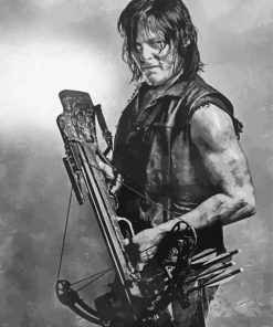 Black And White Daryl Dixon paint by number