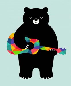 Black Bear Guitarist paint by number