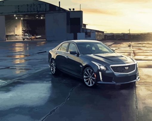 Aesthetic Black Cts V Car Art paint by numbers