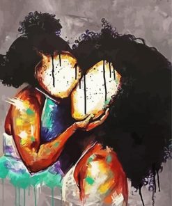 Black Mother And Daughter paint by number