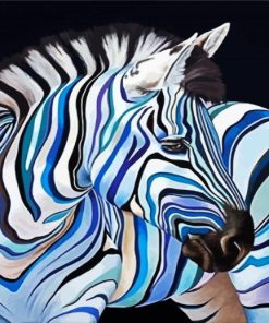 Blue Zeebra Animal paint by numbers