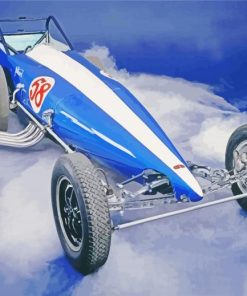 Blue Dragster Car paint by numbers