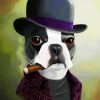 Classy Boston Terrier With Hat paint by numbers