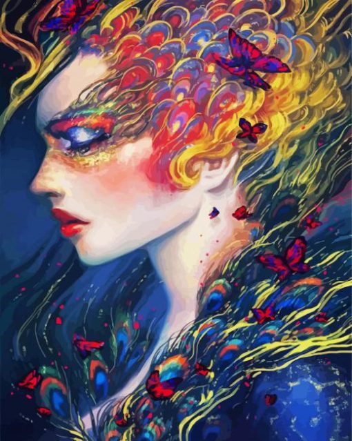 Butterfly Lady Art paint by numbers