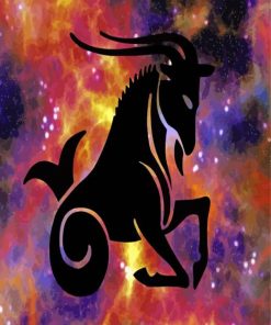 Capricorn Horoscope Silhouette paint by number