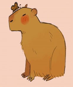 Capybara And Butterfly paint by number