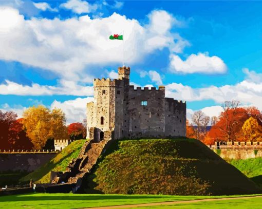 aesthetic-cardiff-castle paint by numbers
