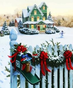 Christmas Decorated House paint by numbers