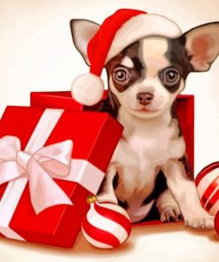 Cute Christmas Dog paint by number