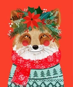 Christmas Fox paint by number