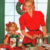 Christmas Mother And Daughter paint by number