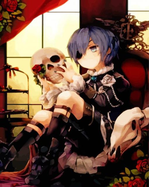 Ciel Phantomhive And Skull Head paint bynumbers