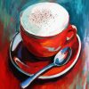 Aesthetic Red Cup Of Coffee paint by numbers