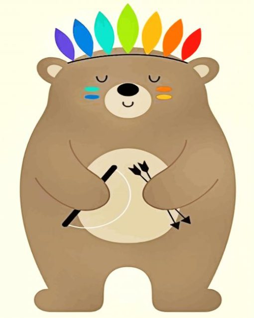 Cute Colorful Bear paint by number