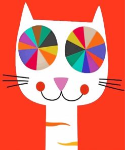 Colorful Cat paint by number