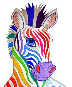 Colorful Cute Zebra paint by numbers