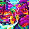 Colorful Cyclist Illustartion paint by numbers